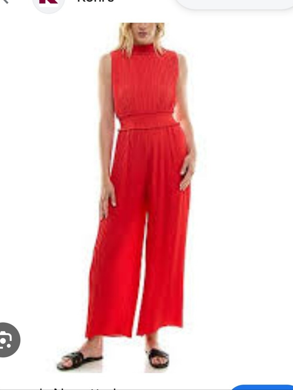 Nanette Lepore Bright Red Sleeveless Pleated Jumpsuit